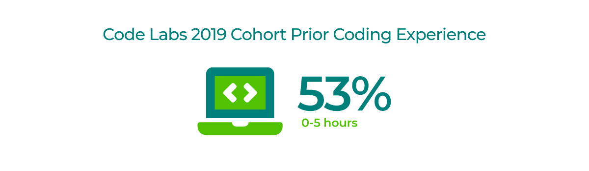 Code Labs 2019 cohort prior coding experience demographic