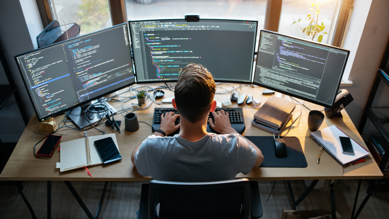 Developer working on their project using AI-powered tools