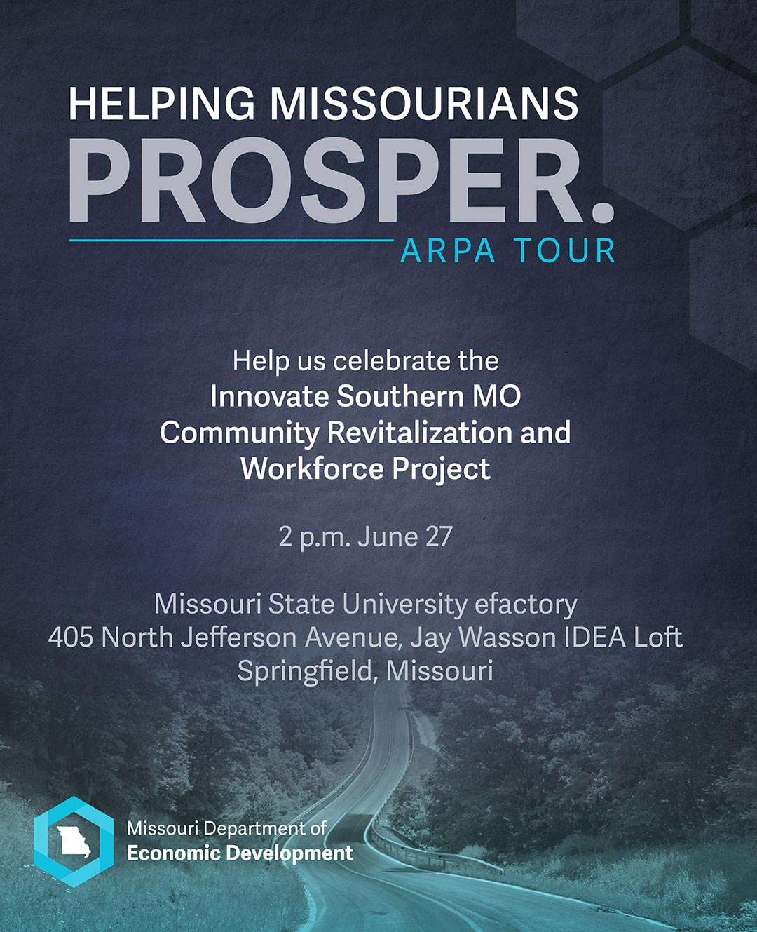 DED Helping Missourians Prosper ARPA Tour Flyer