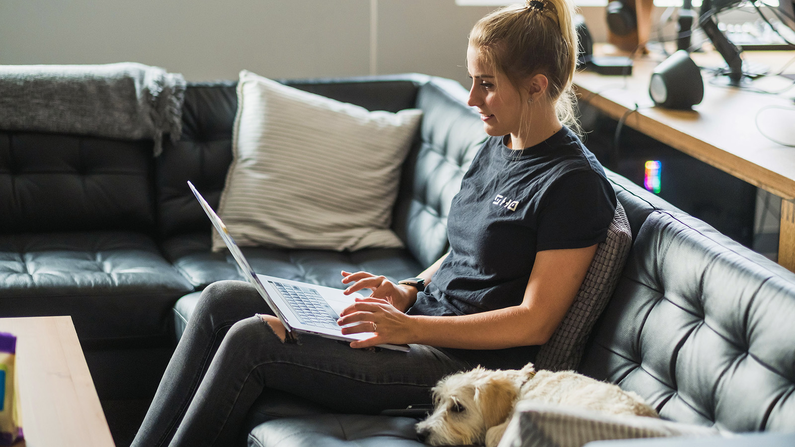 Tech startup founder on a video call